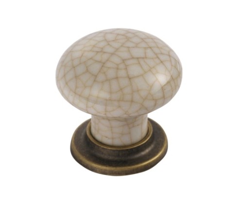 CRACKLED PORCELAIN CUPBOARD DOOR KNOB